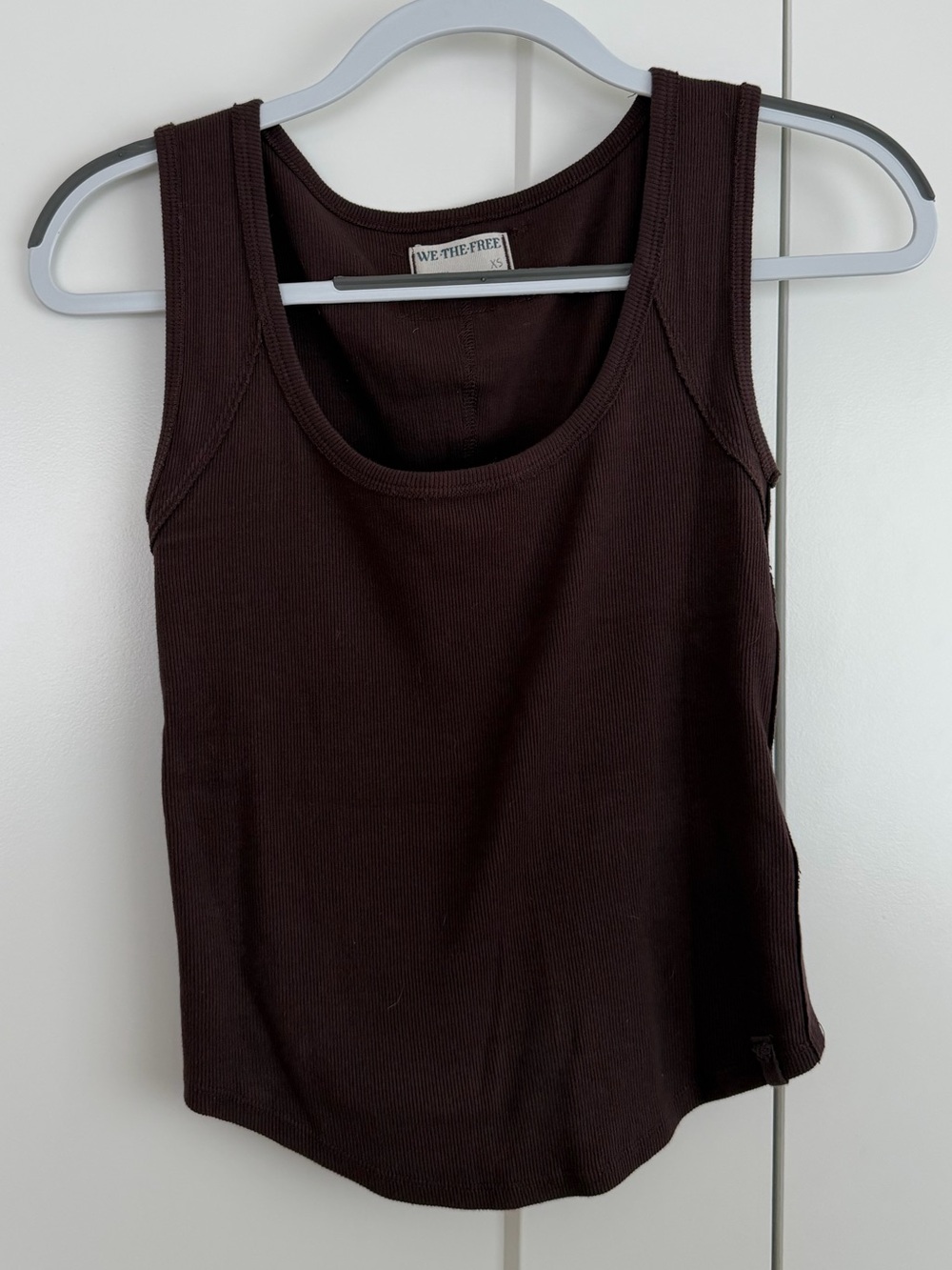 We The Free Brown Ribbed Tank, XS